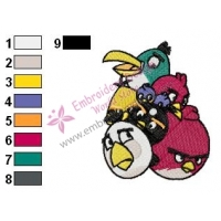 Angry Birds Group Embroidery Design